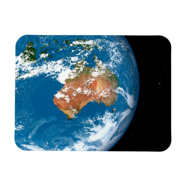 Imán Planeta Tierra Mostrando Nubes Sobre Australia. (Horizontal)