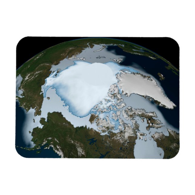 Imán Planeta Tierra Que Muestra La Cobertura Del Hielo  (Horizontal)