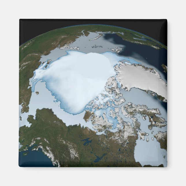 Imán Planeta Tierra Que Muestra La Cobertura Del Hielo  (Frente)
