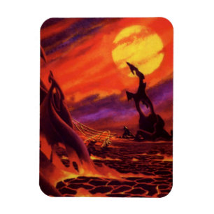 Imán Planeta Volcánico de Ciencia Ficción Vintage con L