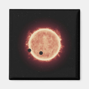 Imán Planetas Transitando Estrella De Enano Rojo En Tra