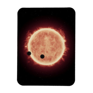 Imán Planetas Transitando Estrella De Enano Rojo En Tra