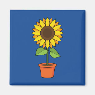 Imán Planta de girasol en una olla