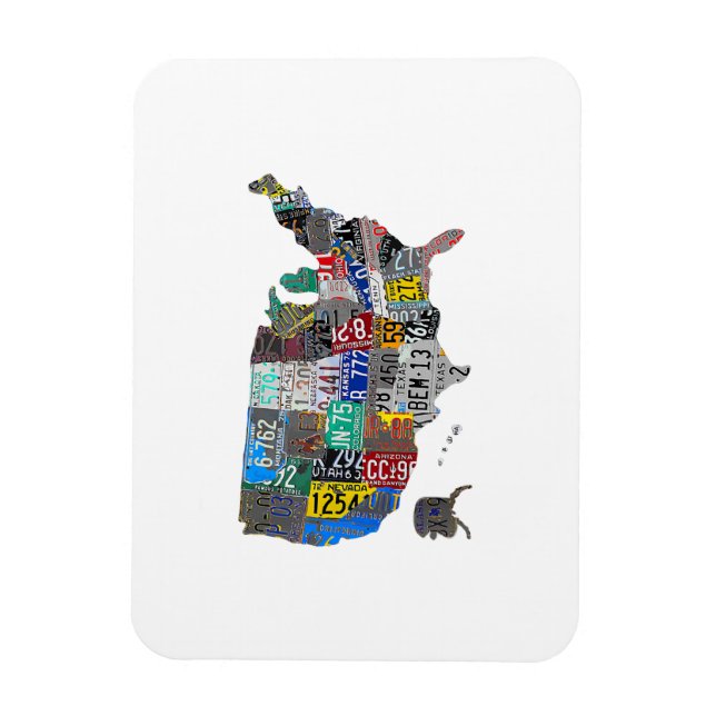 Imán Planta de licencia A de bandera de mapa de Estados (Vertical)