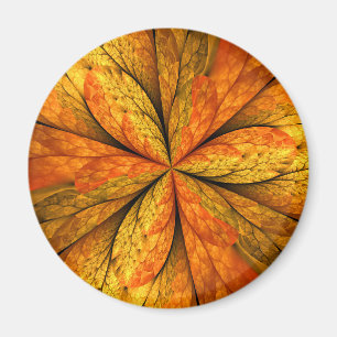 Imán Planta de otoño, hoja de arte fractal abstracta mo