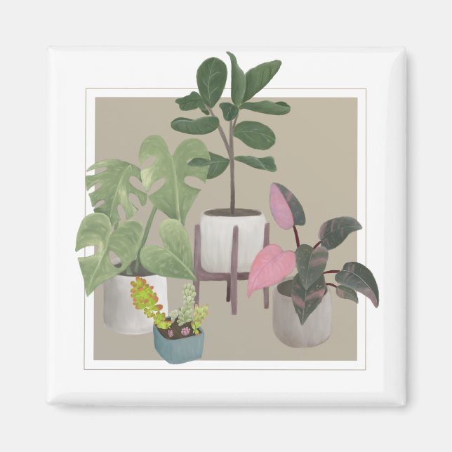 Imán Plantas de casa. (Frente)