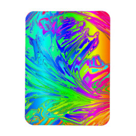 Imán Plantas de pintura de resumen de arco iris fluido