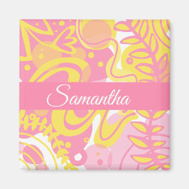 Imán Plantas De Swirl Amarillas