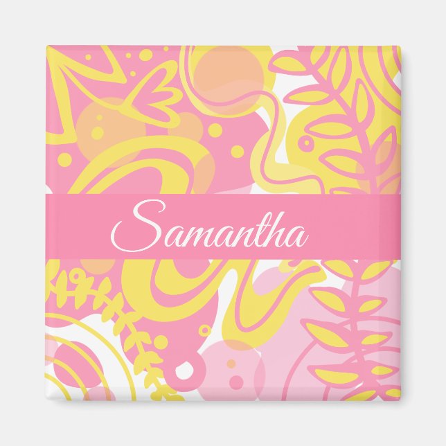 Imán Plantas De Swirl Amarillas (Frente)