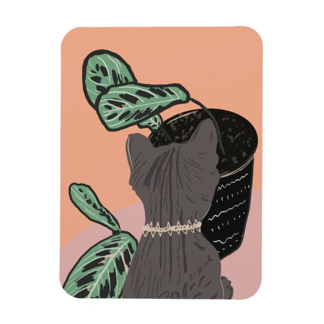 Imán Plantas Gris De Gato De Tabby Gracias (Vertical)