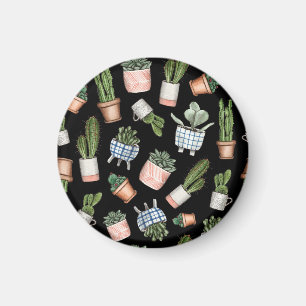 Imán Plantas Hogares de Acuarela Sin Marea Negra