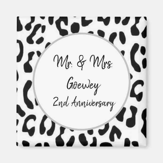 Imán Plantilla de celebración personalizada de Cheetah (Frente)