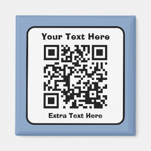 Imán Plantilla de código QR escaneable con texto editab