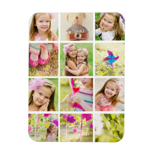 Imán Plantilla de collage de fotos personalizada