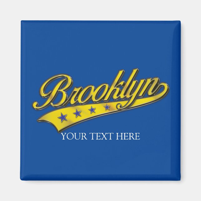 Imán Plantilla de diseño de Brooklyn Gold Swoosh (Frente)