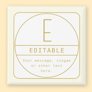 Imán Plantilla de diseño retro-moderno editable oro y b