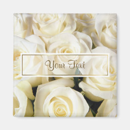 Imán Plantilla de elegancia de rosa blanca