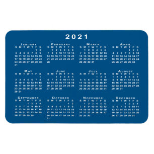 Imán Plantilla de fondo azul Verde azulado del calendar