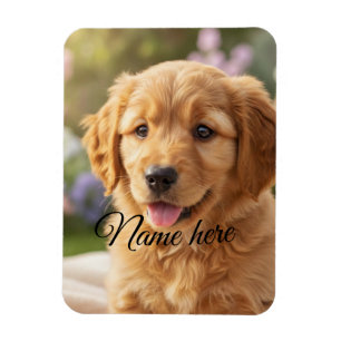 Imán Plantilla de foto de nombre de mascota simple mini