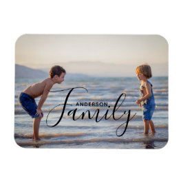 Imán Plantilla de foto moderna simple con nombre de fam