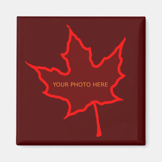 Imán Plantilla de fotografía de hoja de otoño