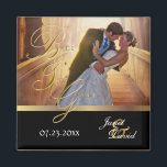 Imán Plantilla de fotografía: Keepsake, Boda de novia y<br><div class="desc">El Día De La Boda Favorece A Los Magníficos. Un día de boda Keepsake de la Novia y el Groom listo para personalizar. ⭐ Este producto es 100% Personalizable. Gráficos y/o texto pueden ser agregados, borrados, movidos, cambiados de tamaño, rotados, etc... ⭐ (Asegúrese de cambiar el tamaño o mover gráficos...</div>