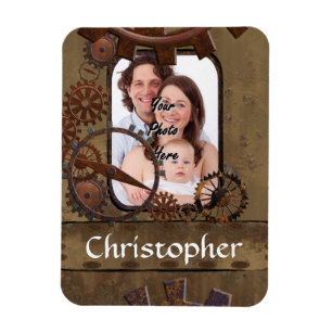 Imán Plantilla de fotografía personalizada de steampunk