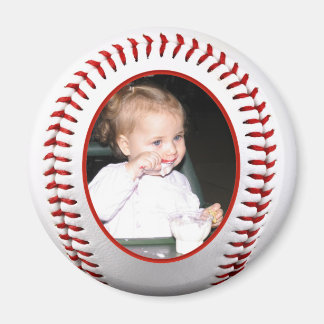 Imán Plantilla de marco fotográfico de béisbol