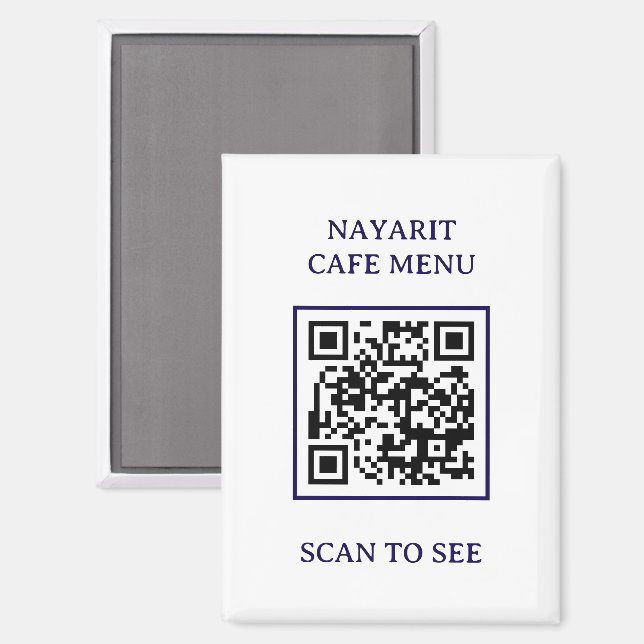 Imán Plantilla de menú digital con código QR (Anverso/Reverso)
