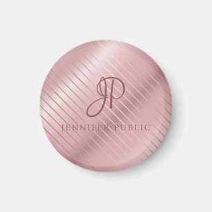 Imán Plantilla de oro Rosa Monograma moderno elegante
