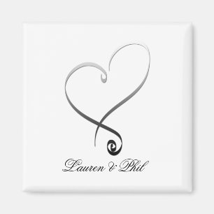 Imán Plantilla de plata elegante del corazón DIY