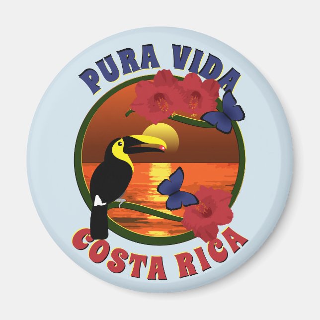 Imán Plantilla de Pura Vida Costa Rica (Frente)