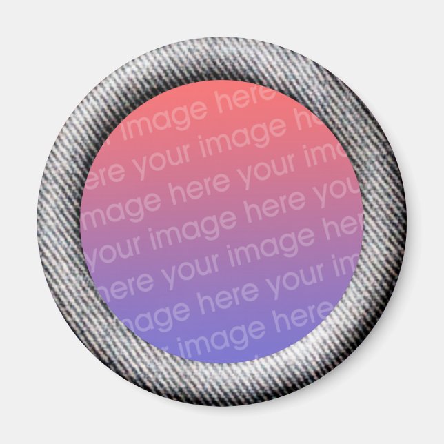 Imán Plantilla Denim (borde de marco de efecto 3d) (Frente)