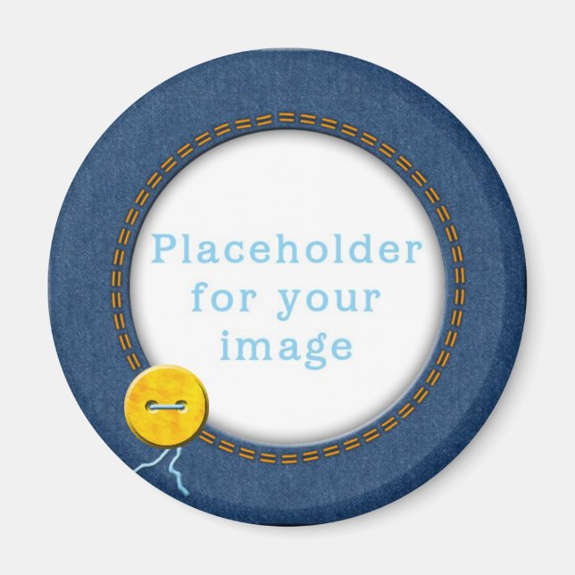 Imán Plantilla "Denim & Button" (Frente)