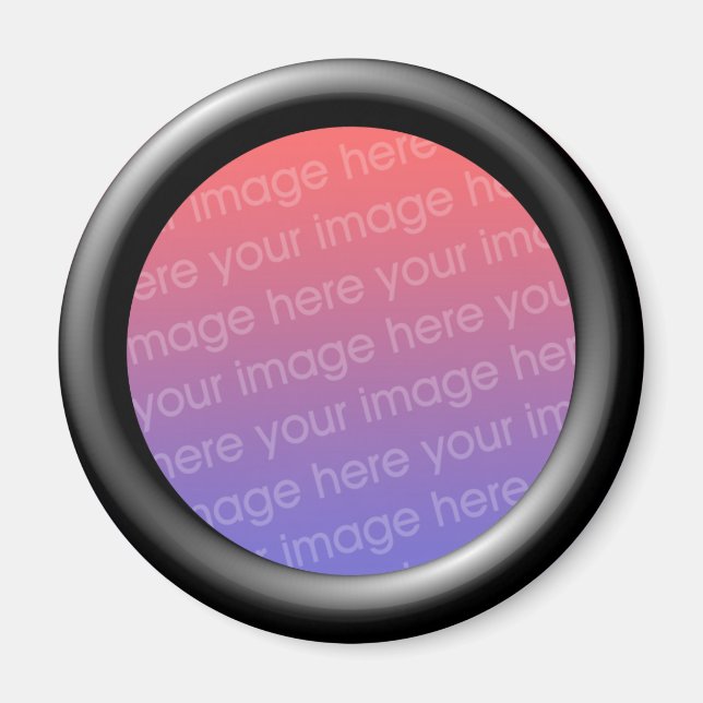 Imán Plantilla negra (borde de marco de efecto 3d) (Frente)