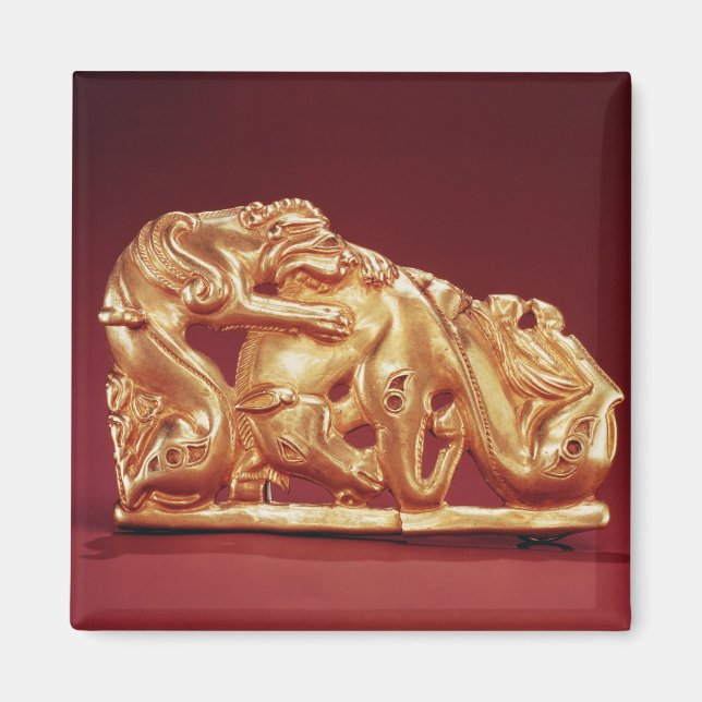 Imán Plaque que representa un Griffin atacando un cabal (Frente)