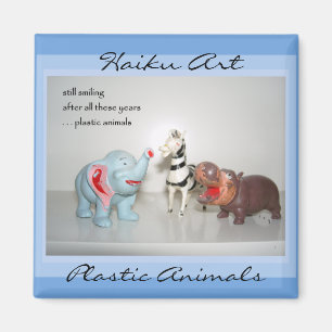 Imán plástico del arte del Haiku de los animales