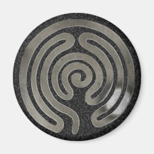 Imán plata antigua laberíntica   bandeja negra