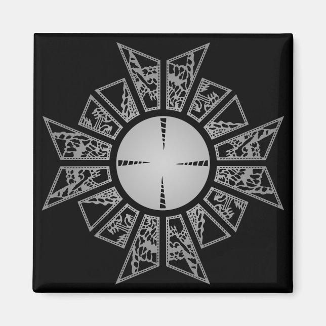 Imán Plata de estrella de lino (Frente)