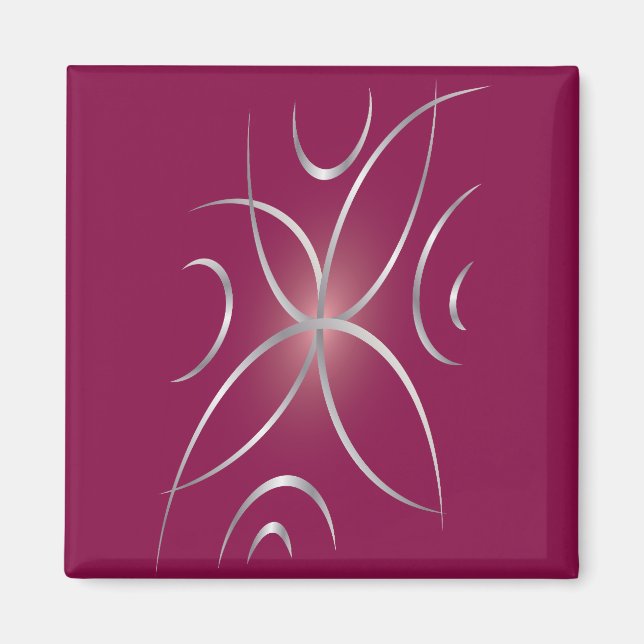 Imán Plata en magenta (Frente)