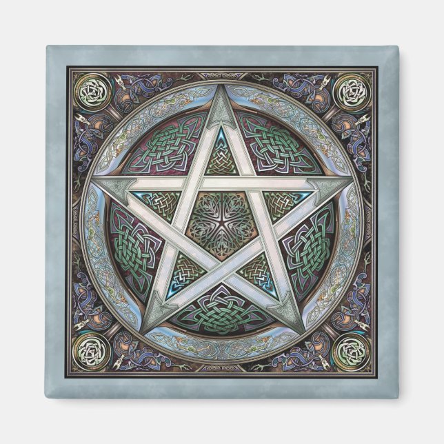 Imán Plata Pentacle Square Magnet (Frente)