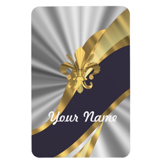 Imán Plata y oro Fleur dy Lys (Vertical)