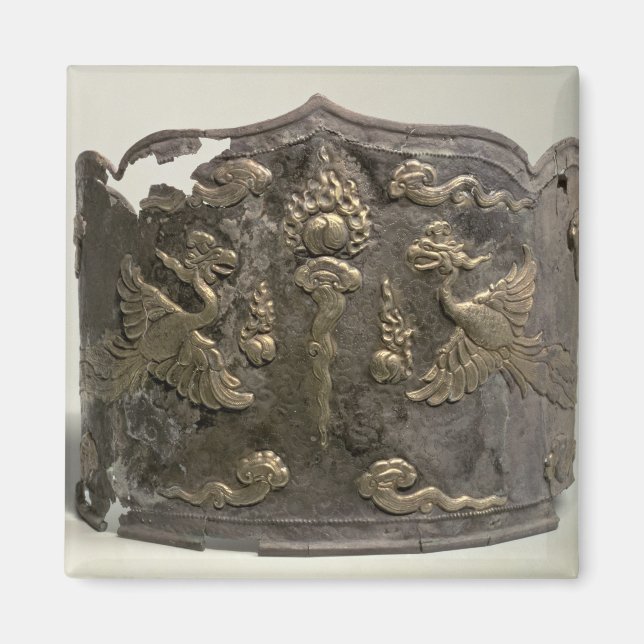 Imán Plata y parcela dorada Corona Imperial (Frente)