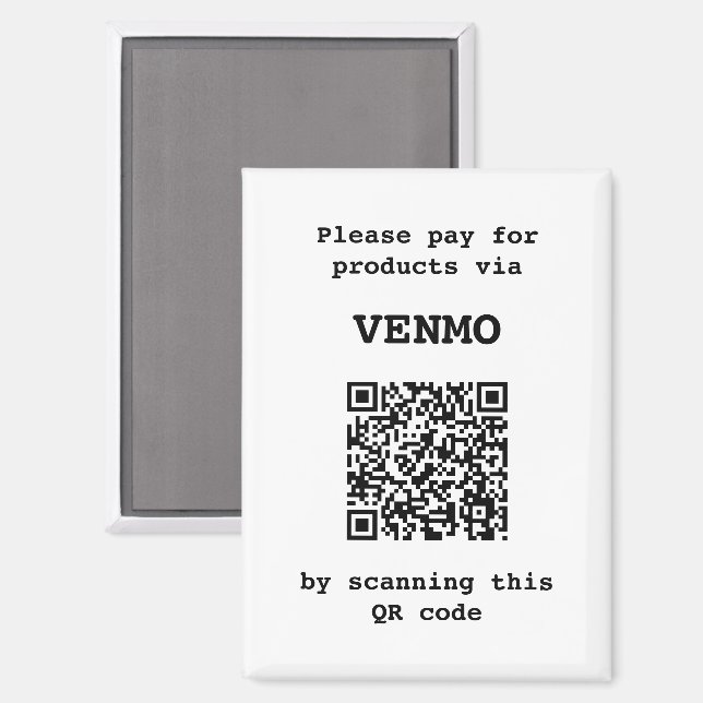Imán Plataforma de pago personalizable código QR  (Anverso/Reverso)