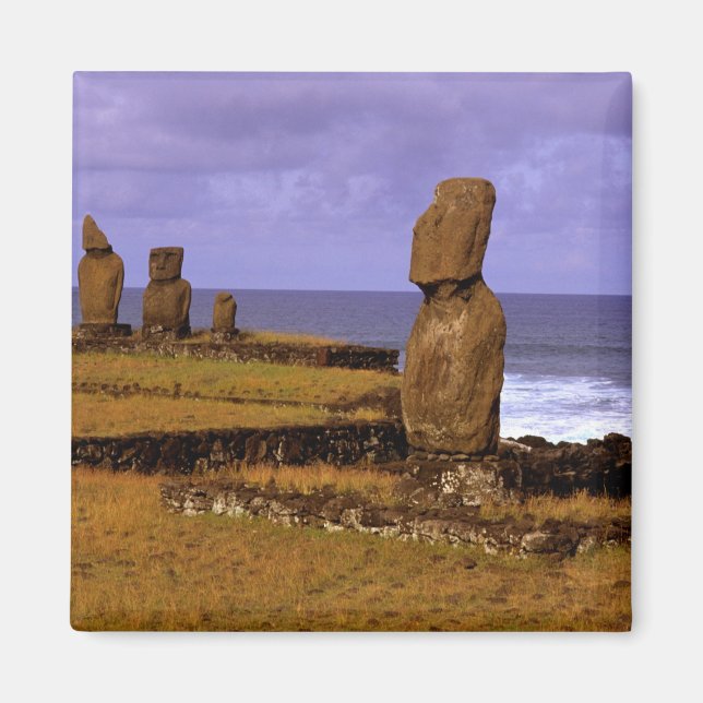 Imán Plataforma Tahai Estatua Moai resume Pascua (Frente)
