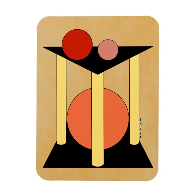 Imán Plataformas abstractas, pilares y círculos (Vertical)