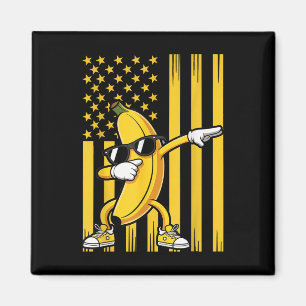 Imán Plátano Gráfico Bandera Americana De EE. UU. Bambo