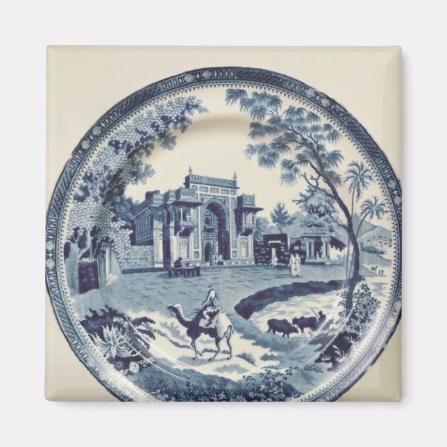 Imán Plato azul y blanco pardo, c.1815 (Frente)