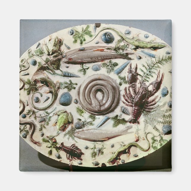 Imán Plato de Figuline rústico de fondo blanco (Frente)