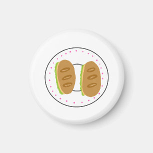 Imán Plato de Sandwich de Mini Baguette Regalo para Ama